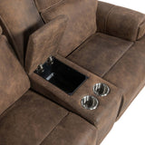 Wheeler Leather Power Console Loveseat, Seville Timber-Furniture - Sofas-High Fashion Home