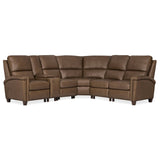 Julian 6 Piece Leather Sectional, Rowe Chocolate-Furniture - Sofas-High Fashion Home