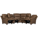 Julian 6 Piece Leather Sectional, Rowe Chocolate-Furniture - Sofas-High Fashion Home