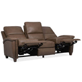 Julian Zero Gravity Power Leather Sofa, Rowe Chocolate-Furniture - Sofas-High Fashion Home