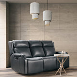 Nelson Leather Power Sofa, Salvo Denim-Furniture - Sofas-High Fashion Home