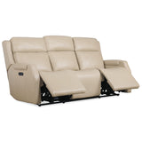 Nelson Leather Power Sofa, Salvo Beige-Furniture - Sofas-High Fashion Home