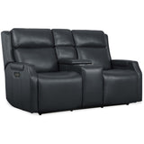 Nelson Leather Zero Gravity Power Console Loveseat, Salvo Denim-Furniture - Sofas-High Fashion Home