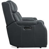 Nelson Leather Zero Gravity Power Console Loveseat, Salvo Denim-Furniture - Sofas-High Fashion Home