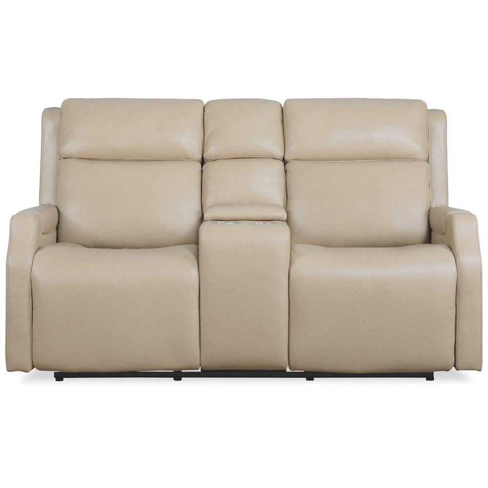 Nelson Leather Zero Gravity Power Console Loveseat by Hooker