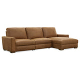 Optimus Three-Seat Leather Sectional, Kingston Cognac-Furniture - Sofas-High Fashion Home