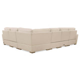 Optimus Five-Seat Leather Sectional, Matera Pearl-Furniture - Sofas-High Fashion Home