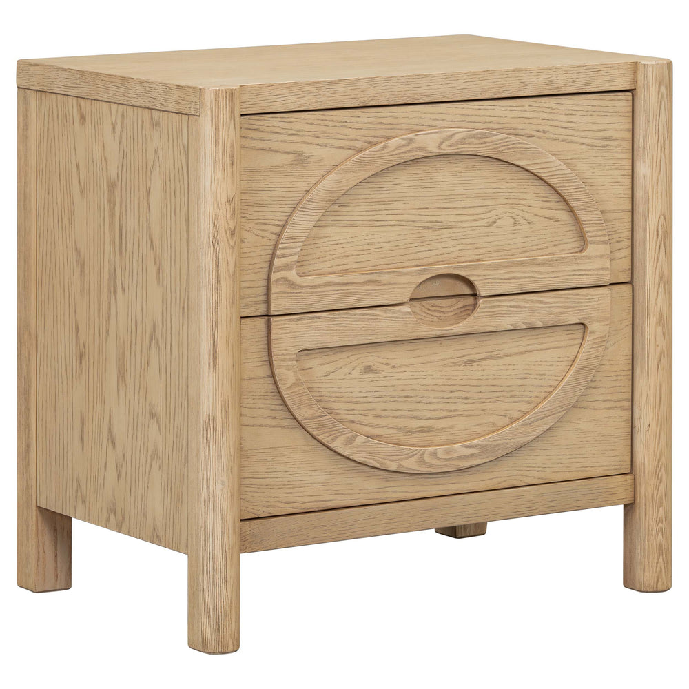 Cypress 2 Drawer Nightstand, Raw Oak
