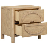 Cypress 2 Drawer Nightstand, Raw Oak