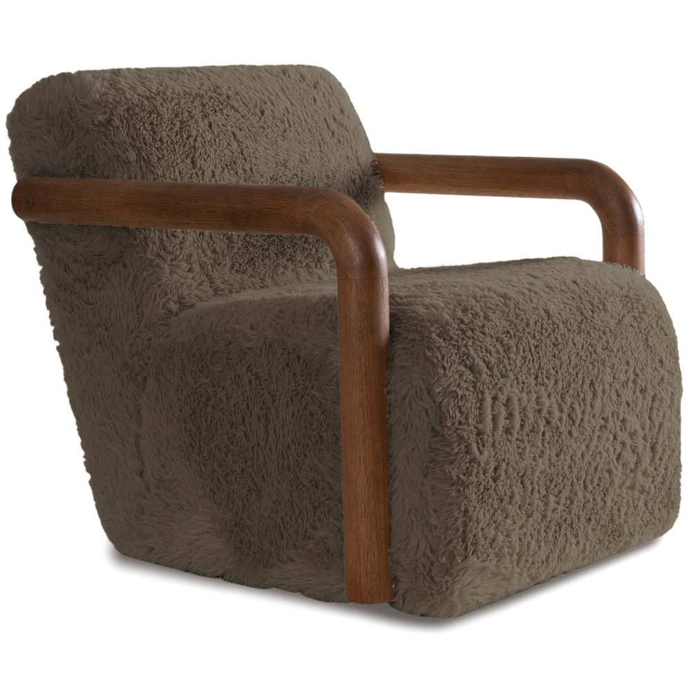 Muir Swivel Chais, Furry Mocha-Furniture - Chair-High Fashion Home