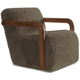 Muir Swivel Chais, Furry Mocha-Furniture - Chair-High Fashion Home