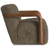 Muir Swivel Chais, Furry Mocha-Furniture - Chair-High Fashion Home