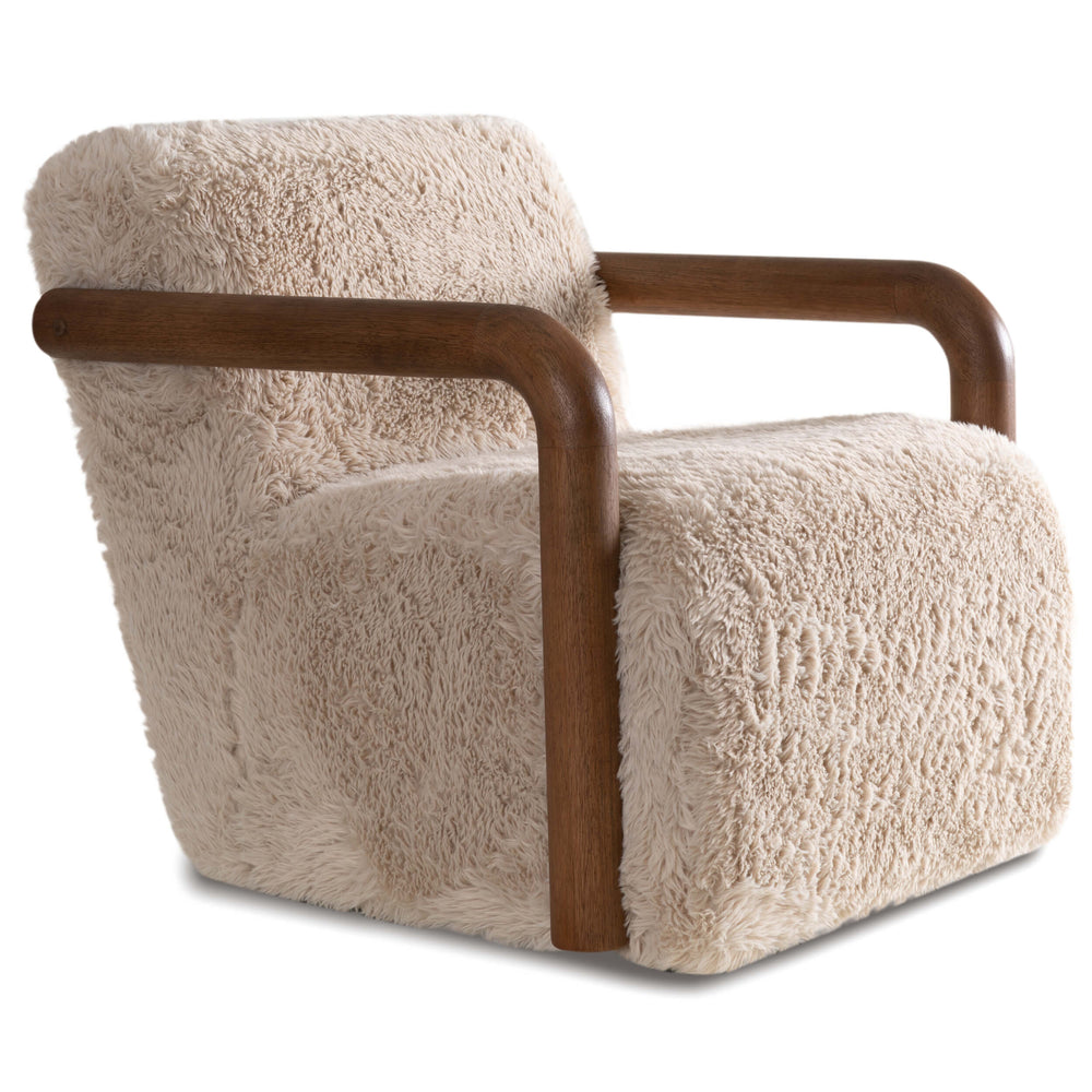 Muir Swivel Chair, Furry Vanilla