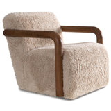 Muir Swivel Chair, Furry Vanilla