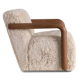 Muir Swivel Chair, Furry Vanilla