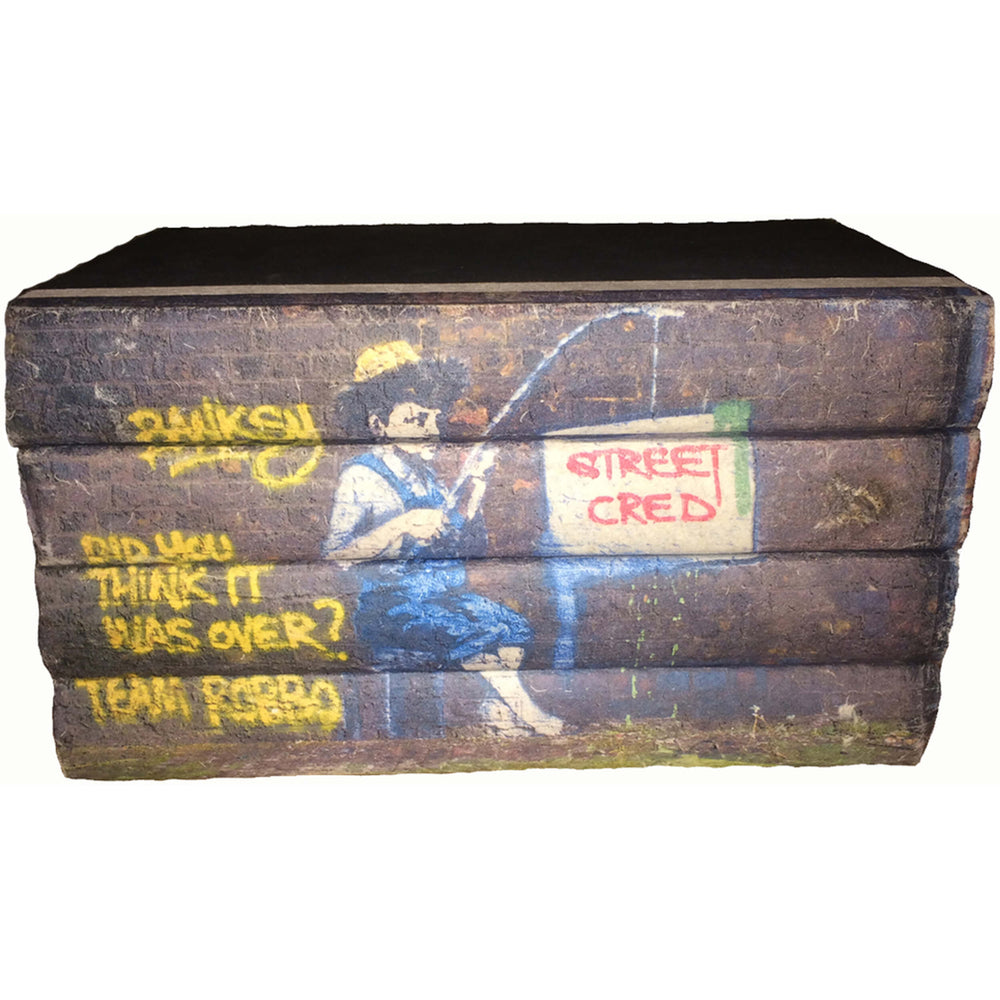 Street Art Stack of Books, Street Cred Fishing