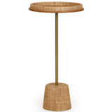 Saddle Raffia Side Table, Natural-Furniture - Accent Tables-High Fashion Home