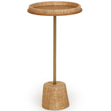 Saddle Raffia Side Table, Natural-Furniture - Accent Tables-High Fashion Home