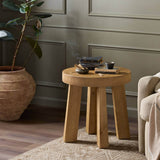 Sadira End Tbale, Worn Oak by Amber Lewis x Four Hands-Furniture - Accent Tables-High Fashion Home