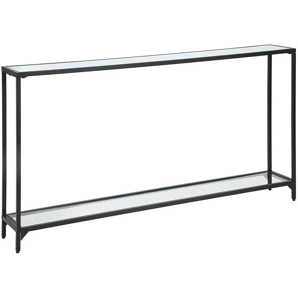 Safiya Console Table, Satin Black-Furniture - Accent Tables-High Fashion Home