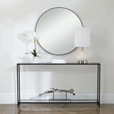 Safiya Console Table, Satin Black-Furniture - Accent Tables-High Fashion Home