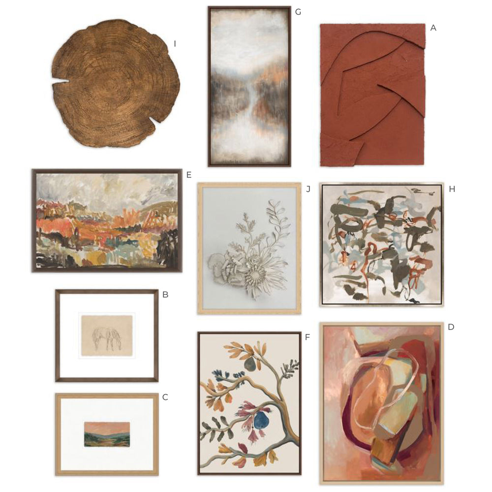 Sage & Sunlight Collage, Set of 10 Framed