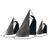 Sailboat Wall Decor, Blue/Silver, Set of 3