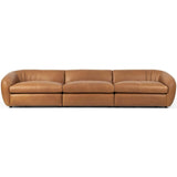 Saldana 3 Piece Leather Sectional Sofa, Lorento Cognac-Furniture - Sofas-High Fashion Home
