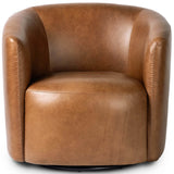 Salena Leather Swivel Chair, Sonoma Chestnut by Four Hands-Furniture - Chairs-High Fashion Home