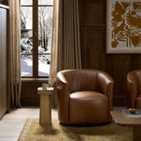 Salena Leather Swivel Chair, Sonoma Chestnut by Four Hands-Furniture - Chairs-High Fashion Home