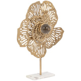 Salma Flower Statuary, Gold-Accessories-High Fashion Home