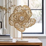 Salma Flower Statuary, Gold-Accessories-High Fashion Home