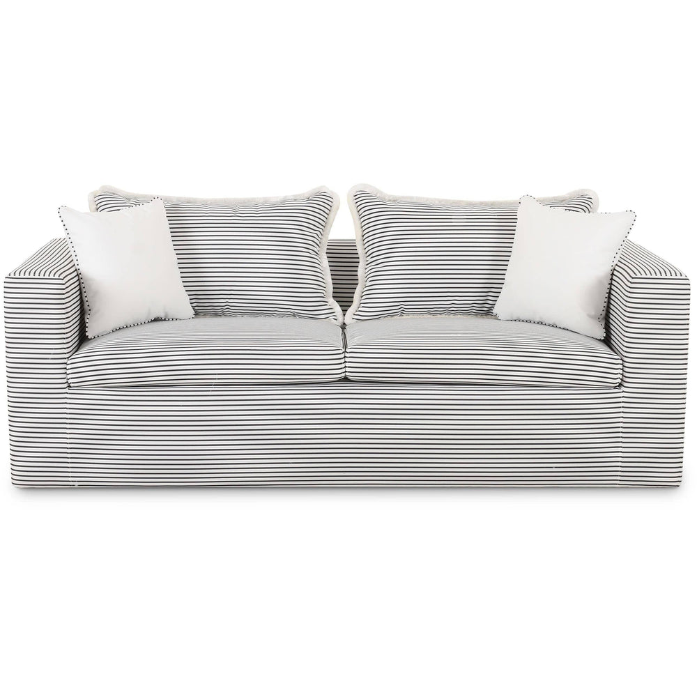 Salty Striped Outdoor Sofa, Black-Furniture - Sofas-High Fashion Home