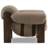 Samena Leather Chair, Nubuck Sand