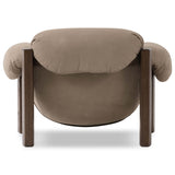 Samena Leather Chair, Nubuck Sand