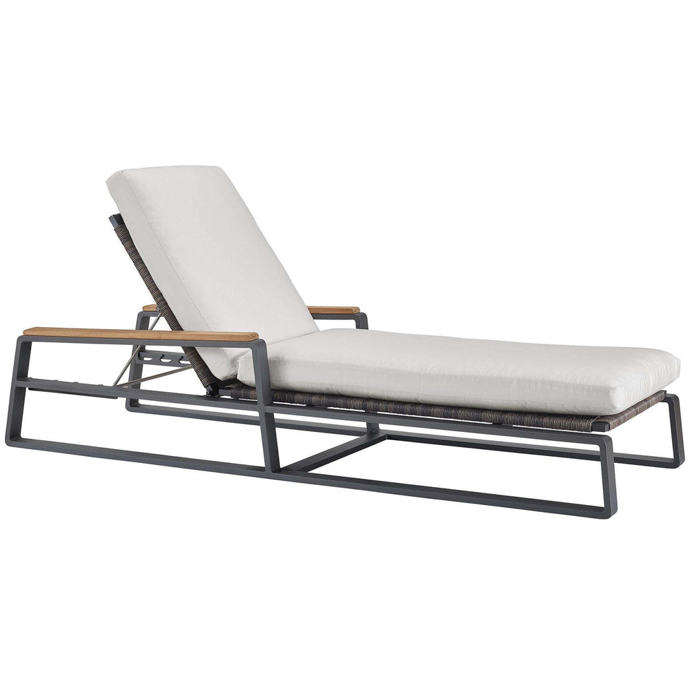 San Clemente Outdoor Chaise, Canvas Natural/Carbon-Furniture - Outdoor-High Fashion Home