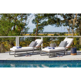 San Clemente Outdoor Chaise, Canvas Natural/Carbon-Furniture - Outdoor-High Fashion Home