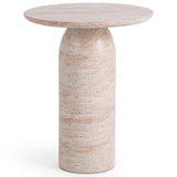 Sana Outdoor Round Accent Table, Beige-Furniture - Outdoor-High Fashion Home