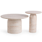 Sana Outdoor Round Accent Table, Beige-Furniture - Outdoor-High Fashion Home