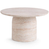 Sana Outdoor Round Coffee Table, Beige-Furniture - Outdoor-High Fashion Home