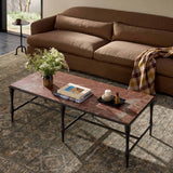 Sandra Coffee Table, Smoke/Russet Marble by Four Hands-Furniture - Accent Tables-High Fashion Home