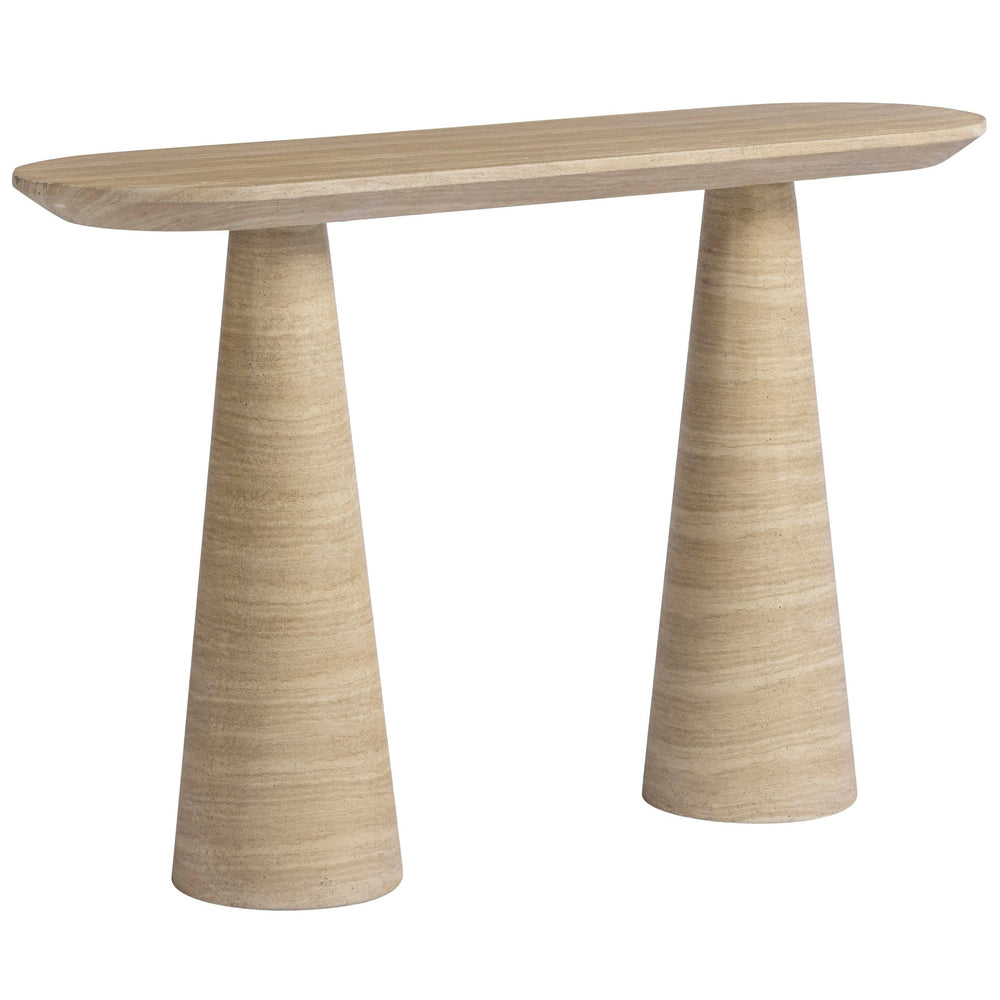 Sandra Console Table, Travertine-Furniture - Accent Tables-High Fashion Home