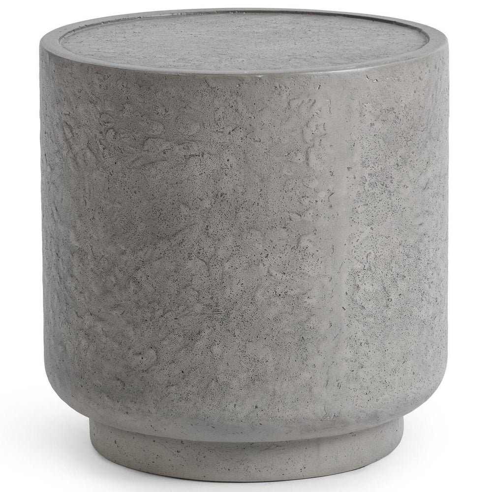 Sania Outdoor Round Accent Table, Dark Grey-Furniture - Outdoor-High Fashion Home