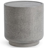 Sania Outdoor Round Accent Table, Dark Grey-Furniture - Outdoor-High Fashion Home