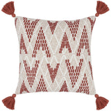 Sanibal Outdoor Pillow, Natural/Clay Red-Accessories-High Fashion Home