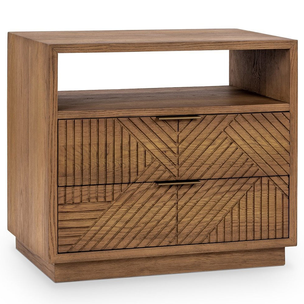 Santa Clara 2 Drawer Nightstand, Caramel Brown
