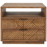 Santa Clara 2 Drawer Nightstand, Caramel Brown