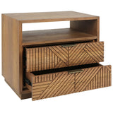 Santa Clara 2 Drawer Nightstand, Caramel Brown