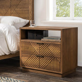 Santa Clara 2 Drawer Nightstand, Caramel Brown