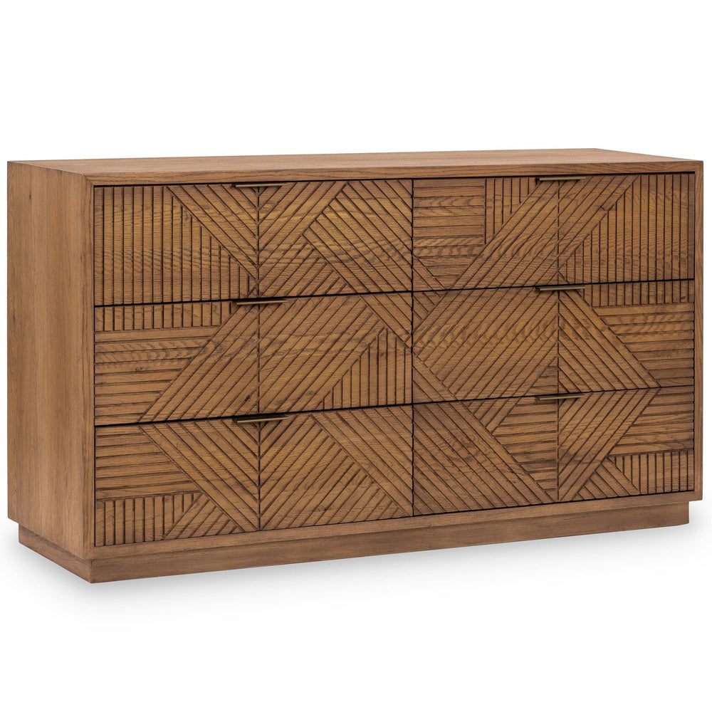 Santa Clara 6 Drawer Dresser, Caramel Brown-Furniture - Bedroom-High Fashion Home